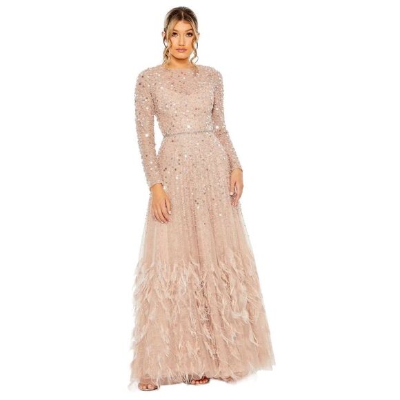 MAC DUGGAL Formal Long Gown Dress Style 11782 Size 12 Dusty Rose - Picture 1 of 10